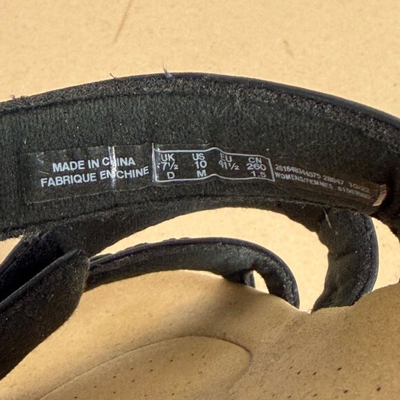 Clarks Laurieann Cove Three Strap Sandals Womens 10 Black Leather Hook and Loop - Picture 5 of 10